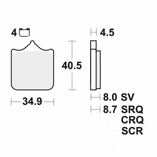Brake Pads Sintered TRW MCB829SV Brake Pads Sintered TRW MCB829SV